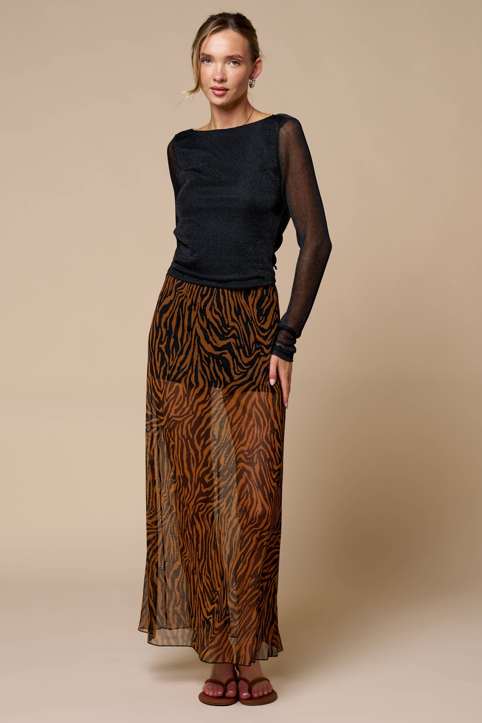 Zebra Maxi Skirt